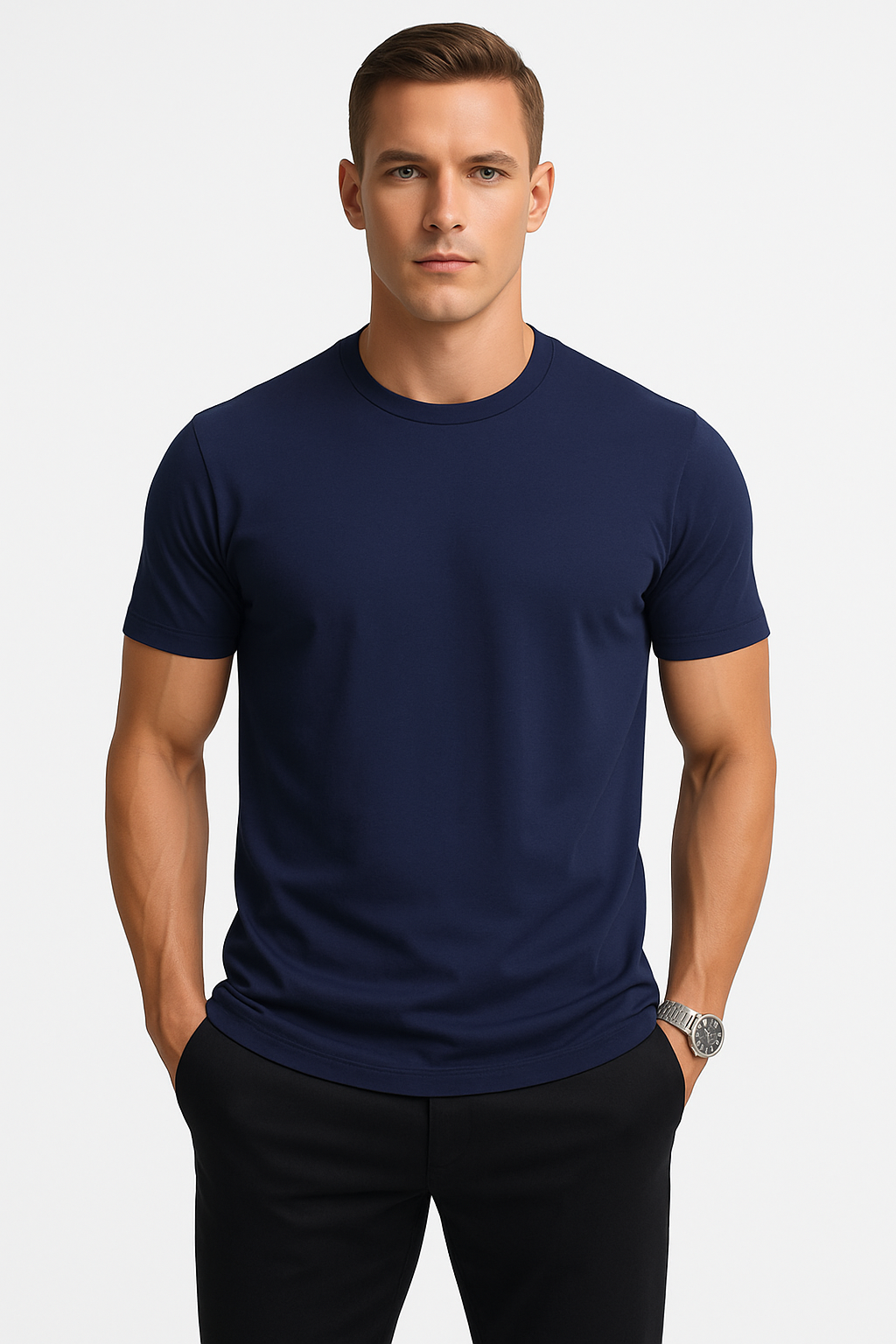 Comfortabel basic T-shirt voor heren, ademend en stijlvol – Tom