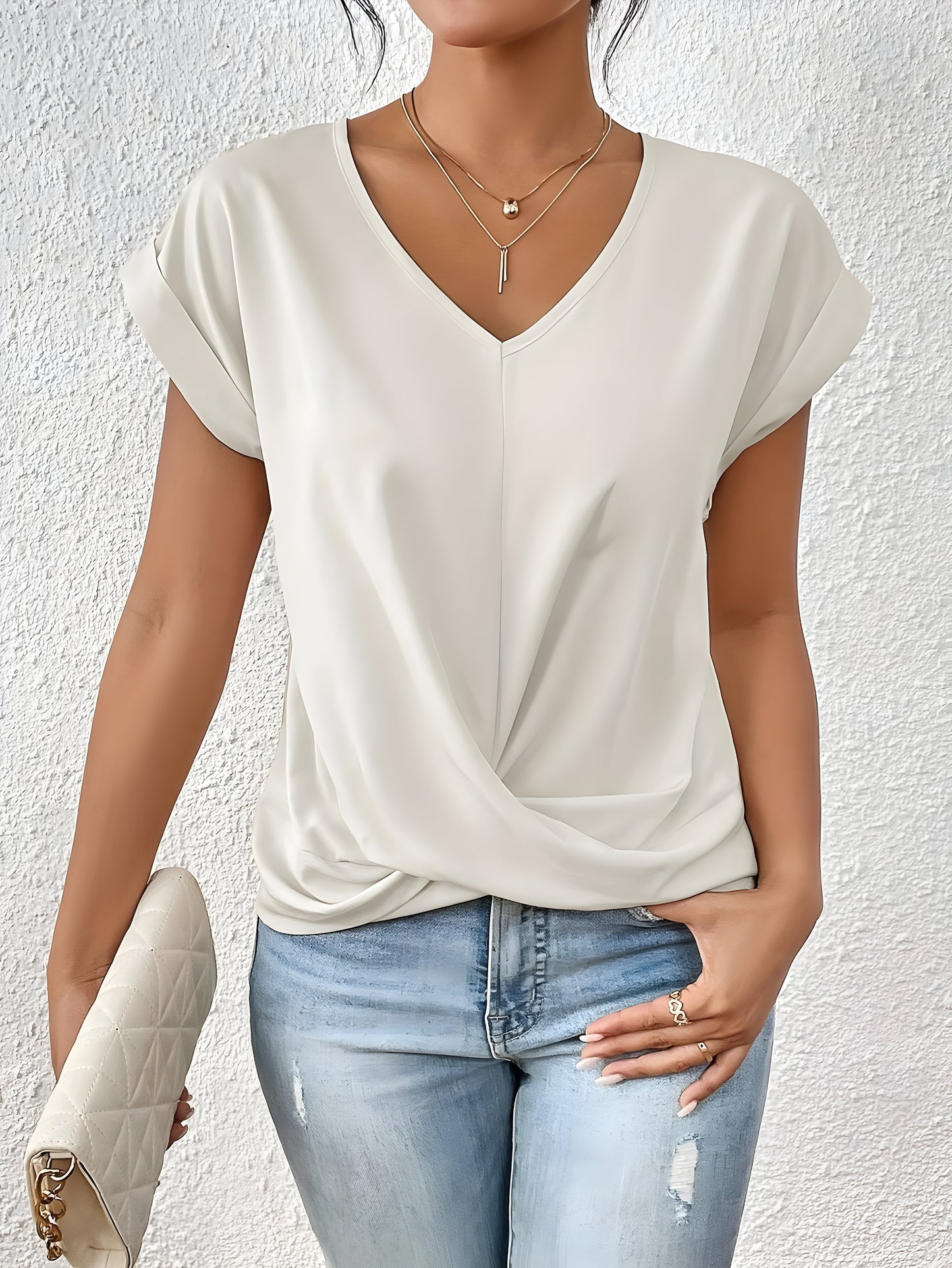 V-hals casual dames T-shirt luchtig en stijlvol – Zoë