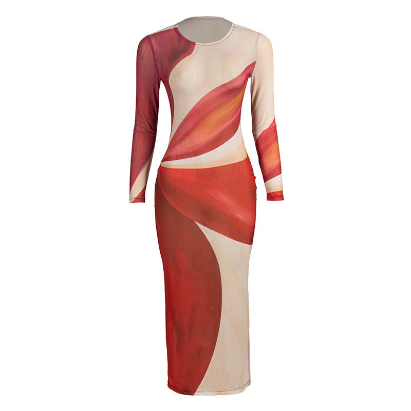 Maxi jurk met bloemenprint en elegante pasvorm – Sofia