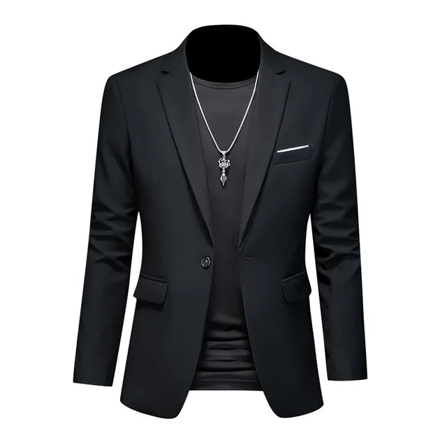 Heren Blazer Slim Fit Eén Knoop Formele Kleding – Milan