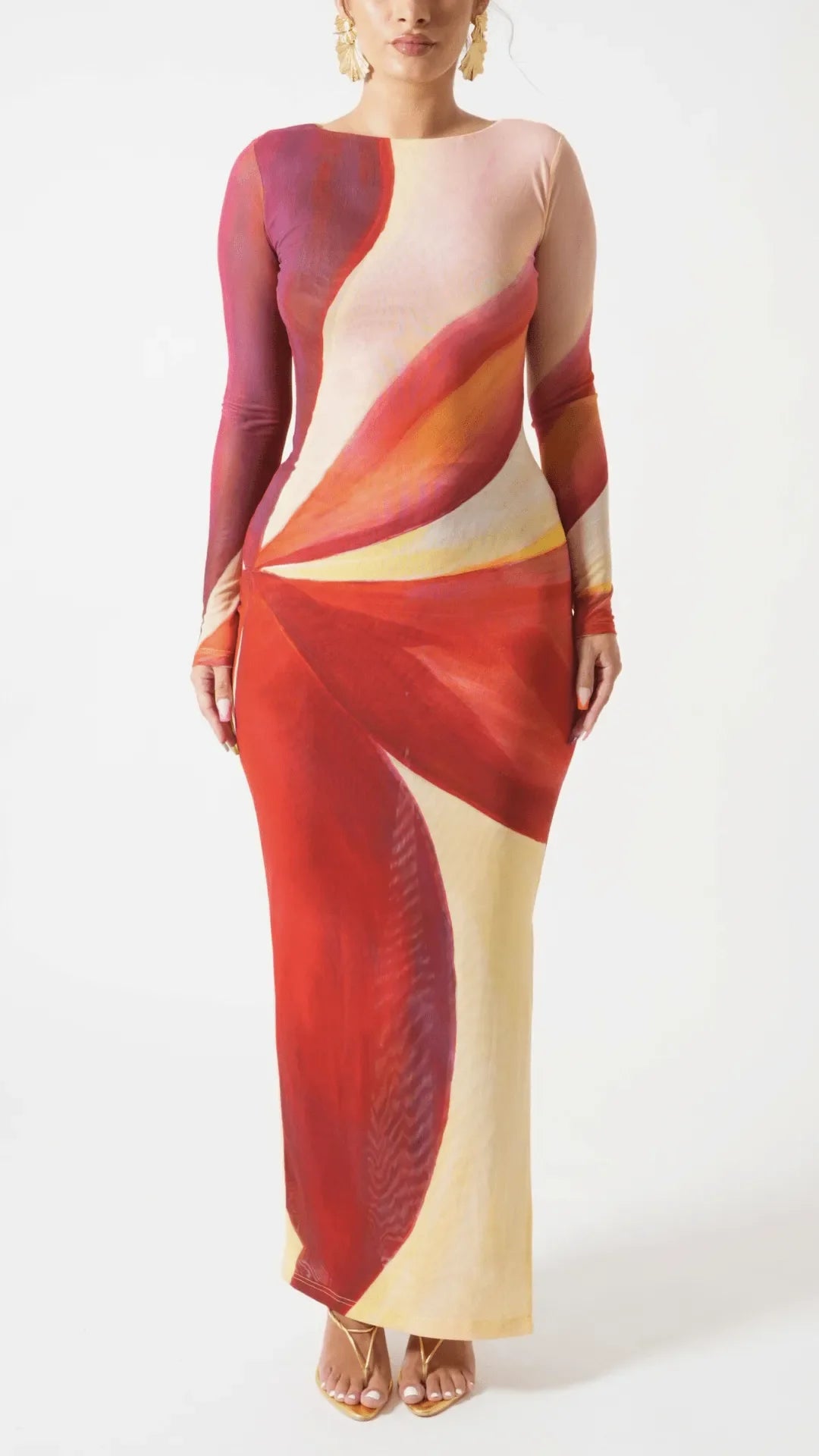 Maxi jurk met bloemenprint en elegante pasvorm – Sofia