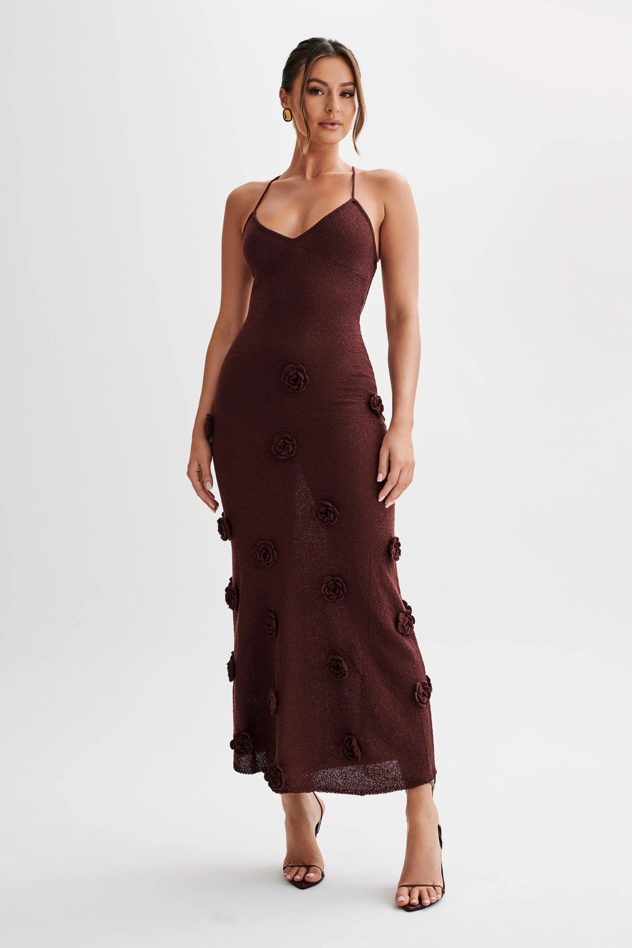 Gebreide maxi zomerjurk met open rug dames – Livia