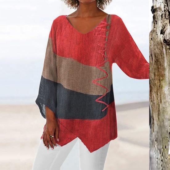 Lichte Geometrische Blouse voor Dagelijks Comfort – NovaBloom