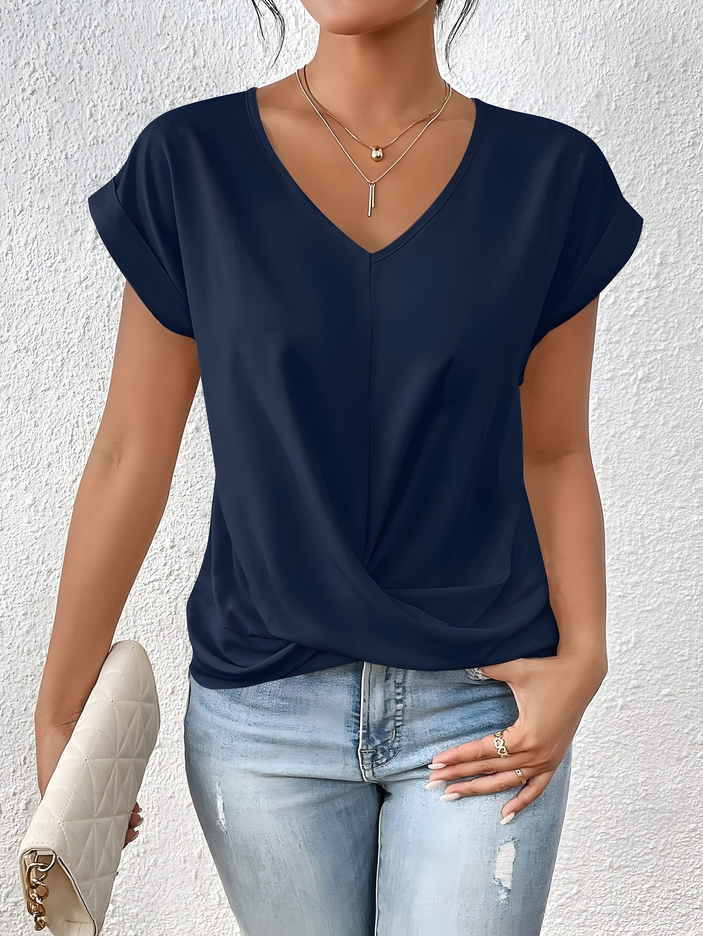 V-hals casual dames T-shirt luchtig en stijlvol – Zoë
