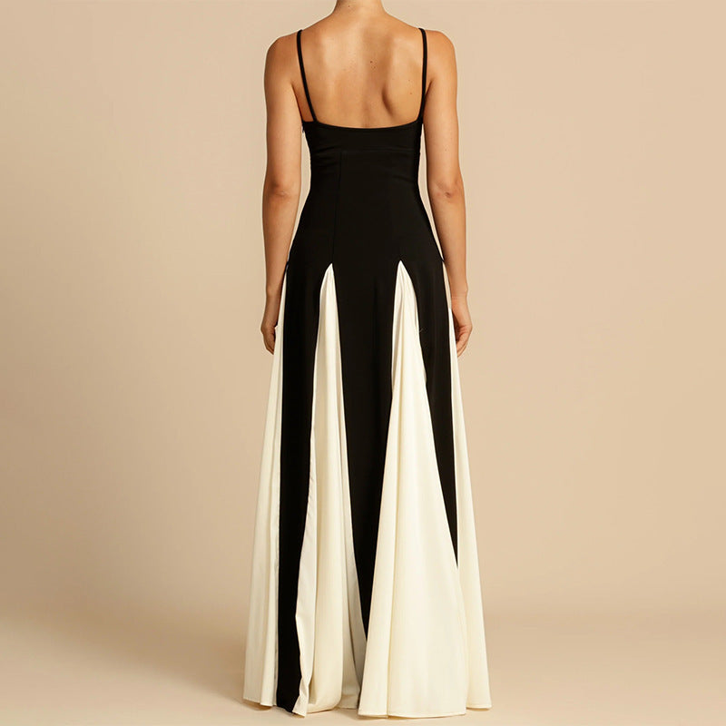 Maxi A-lijn feestjurk met contrastdetails dames – Lyra