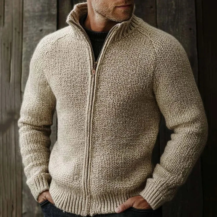 Casual gebreide full-zip sweater voor heren – Thomas
