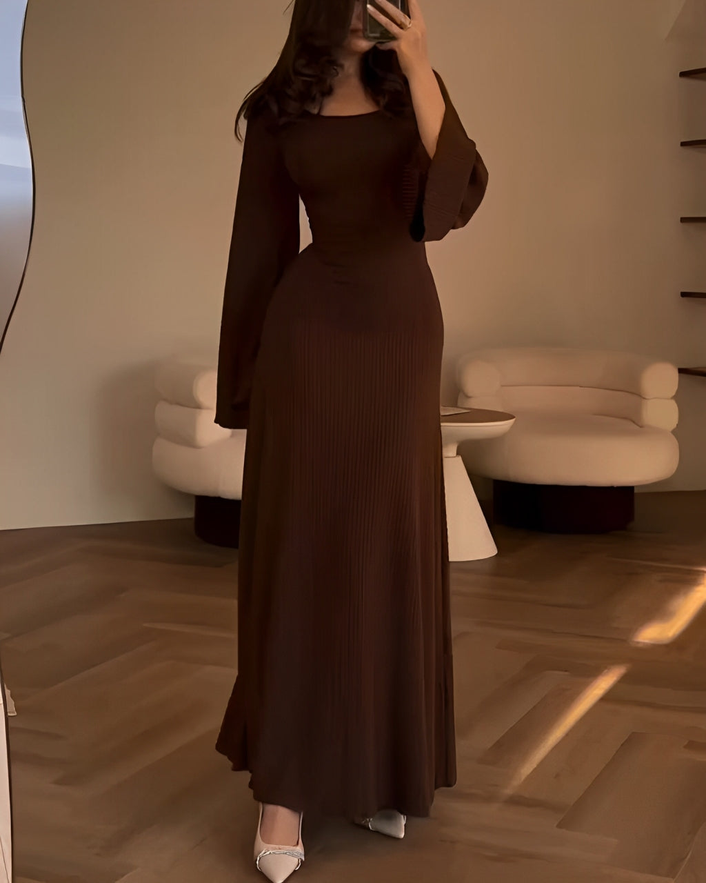 Zwierige maxi-jurk met elegante pasvorm – Noor