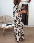 Maxi-jurk met print en lange mouwen – Amara