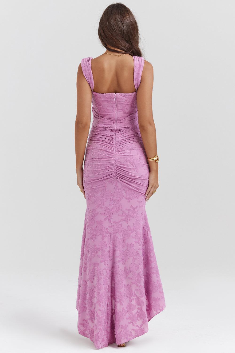 Getextureerde maxi-jurk met elegante pasvorm – Amelie