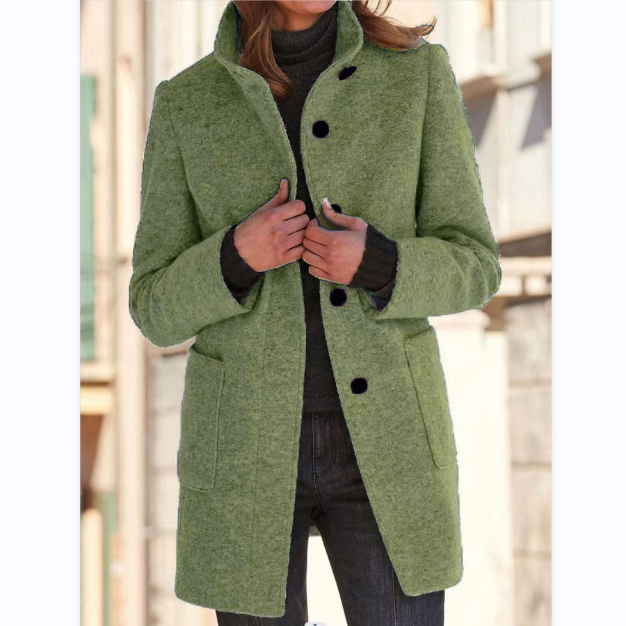 Slim-Fit Winterjas Met Lange Mouwen En Knoopsluiting - Lisa