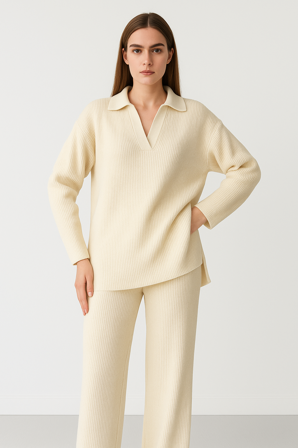 Gebreide cozy set voor dames met stijl – Novari