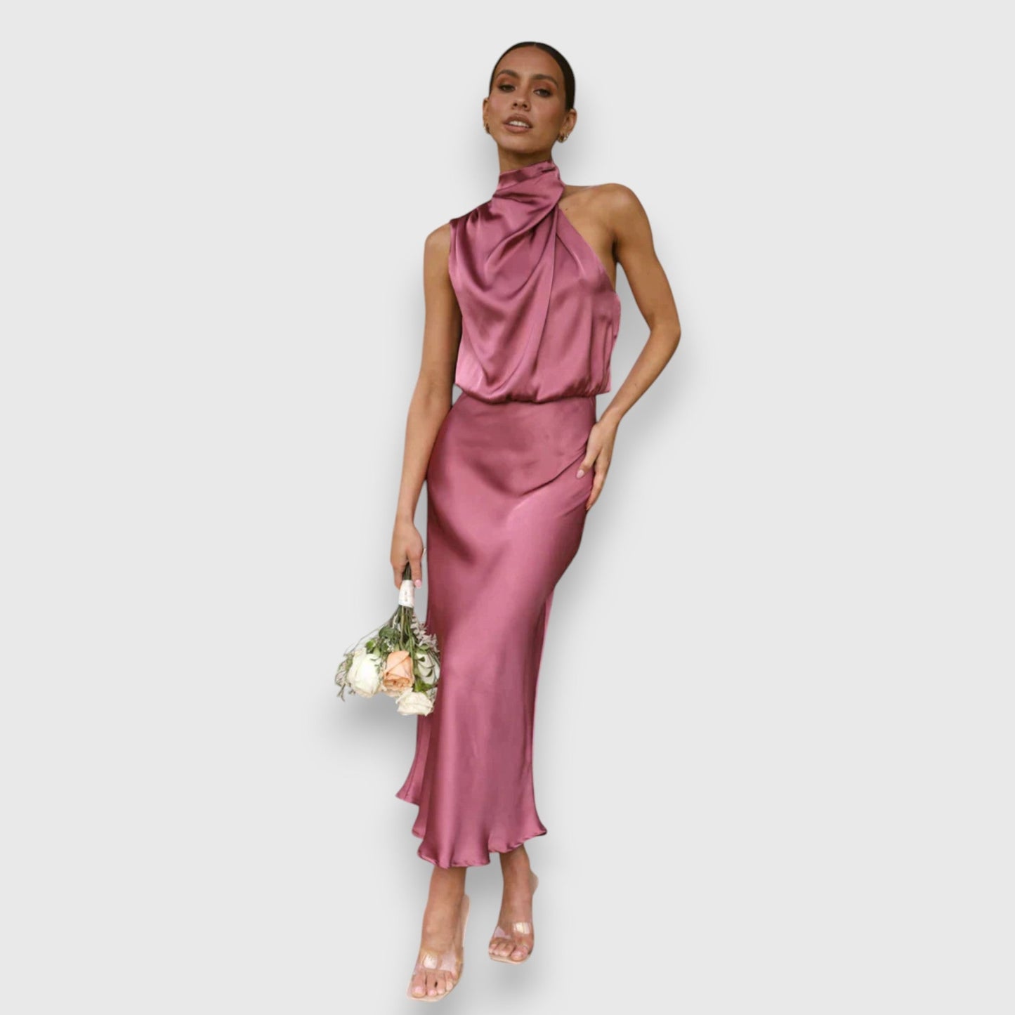 Midi feestjurk dames elegant flatterend chic – Lurevina