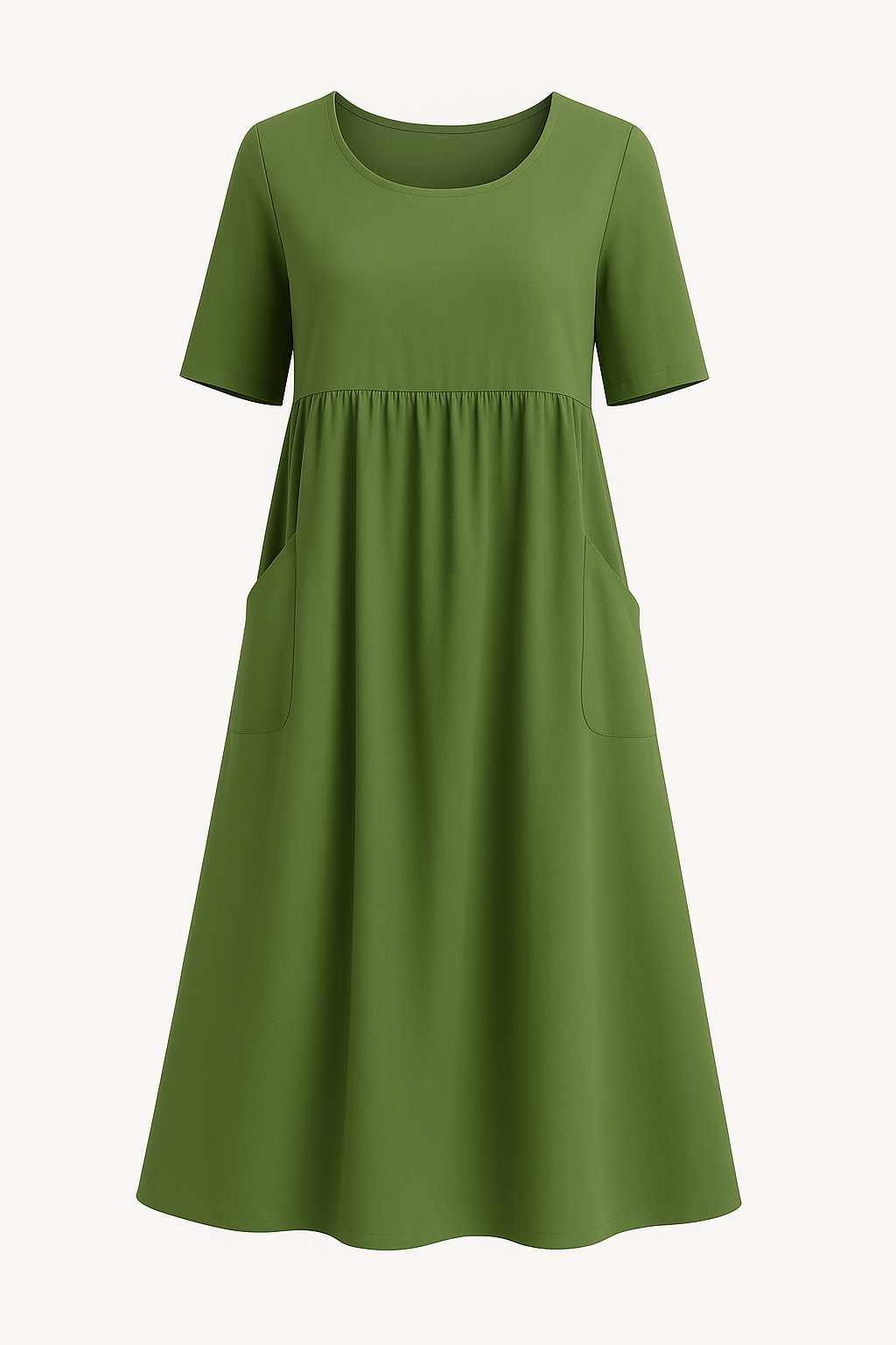 Relaxed maxi-jurk met ronde hals – Elin
