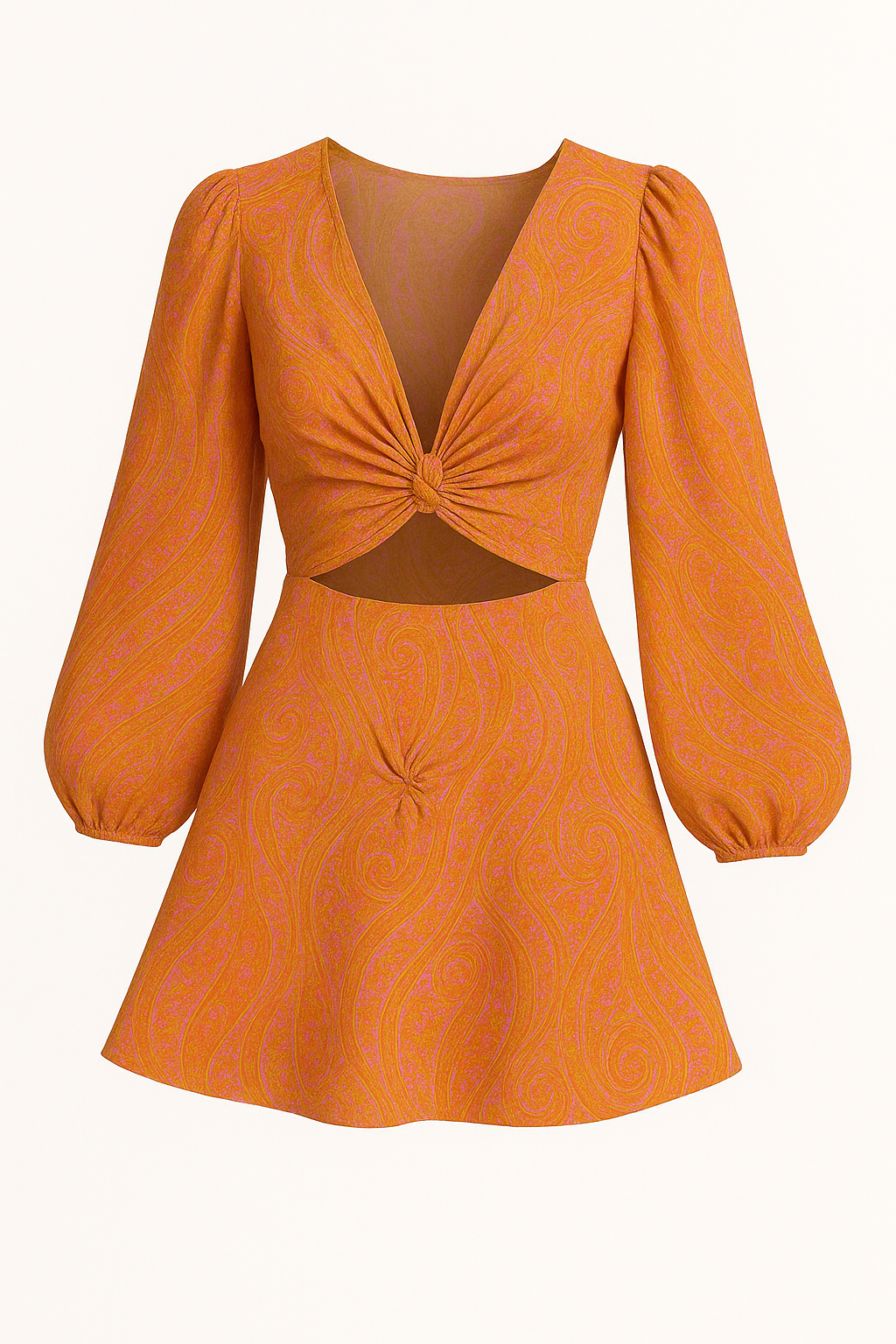 Retro damesjurk met knoopdetail en elegante hals – Freja