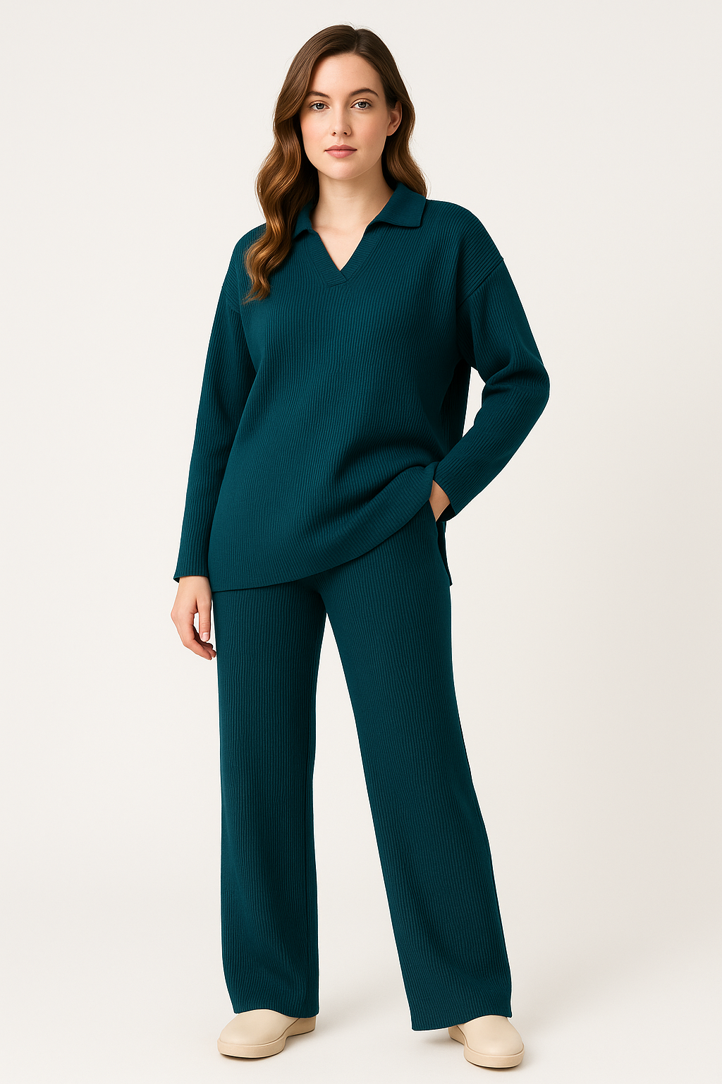 Gebreide cozy set voor dames met stijl – Novari