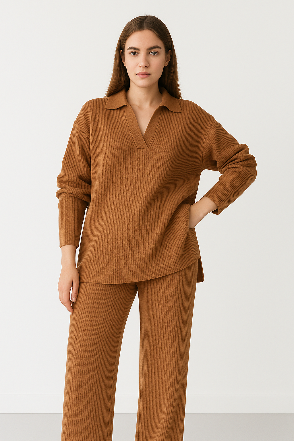 Gebreide cozy set voor dames met stijl – Novari
