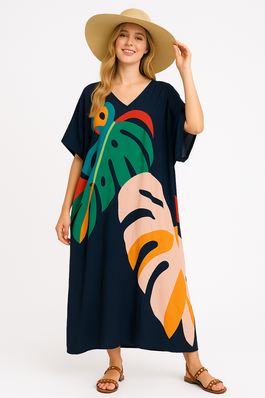 Luchtige, Casual Kaftan met Relaxte Pasvorm – Ornella