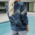 Geometrische gebreide sweater voor warmte en stijl – Olivia