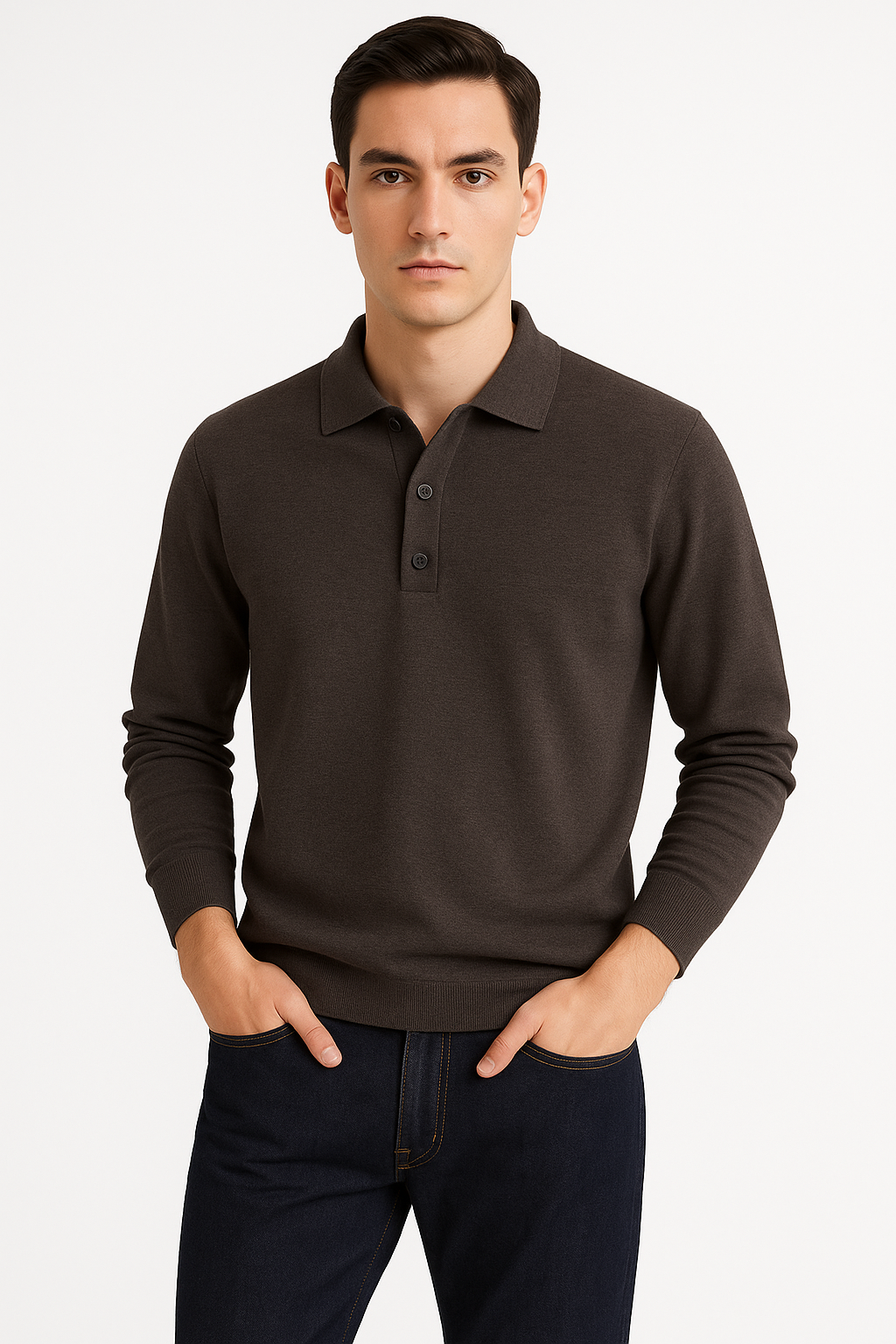 Polo met Lange Mouwen en Knoopsluiting – Victor