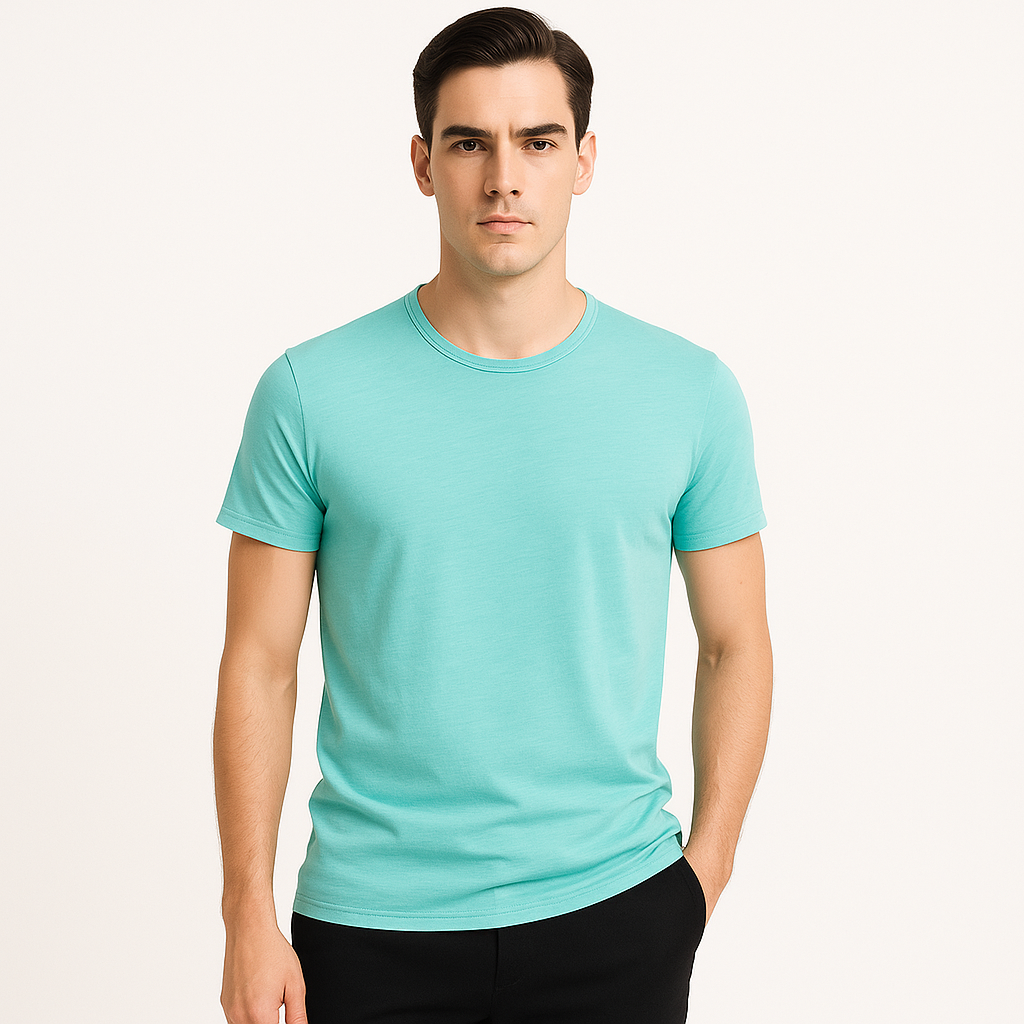 Klassiek heren-T-shirt van katoen met perfecte pasvorm – Noven