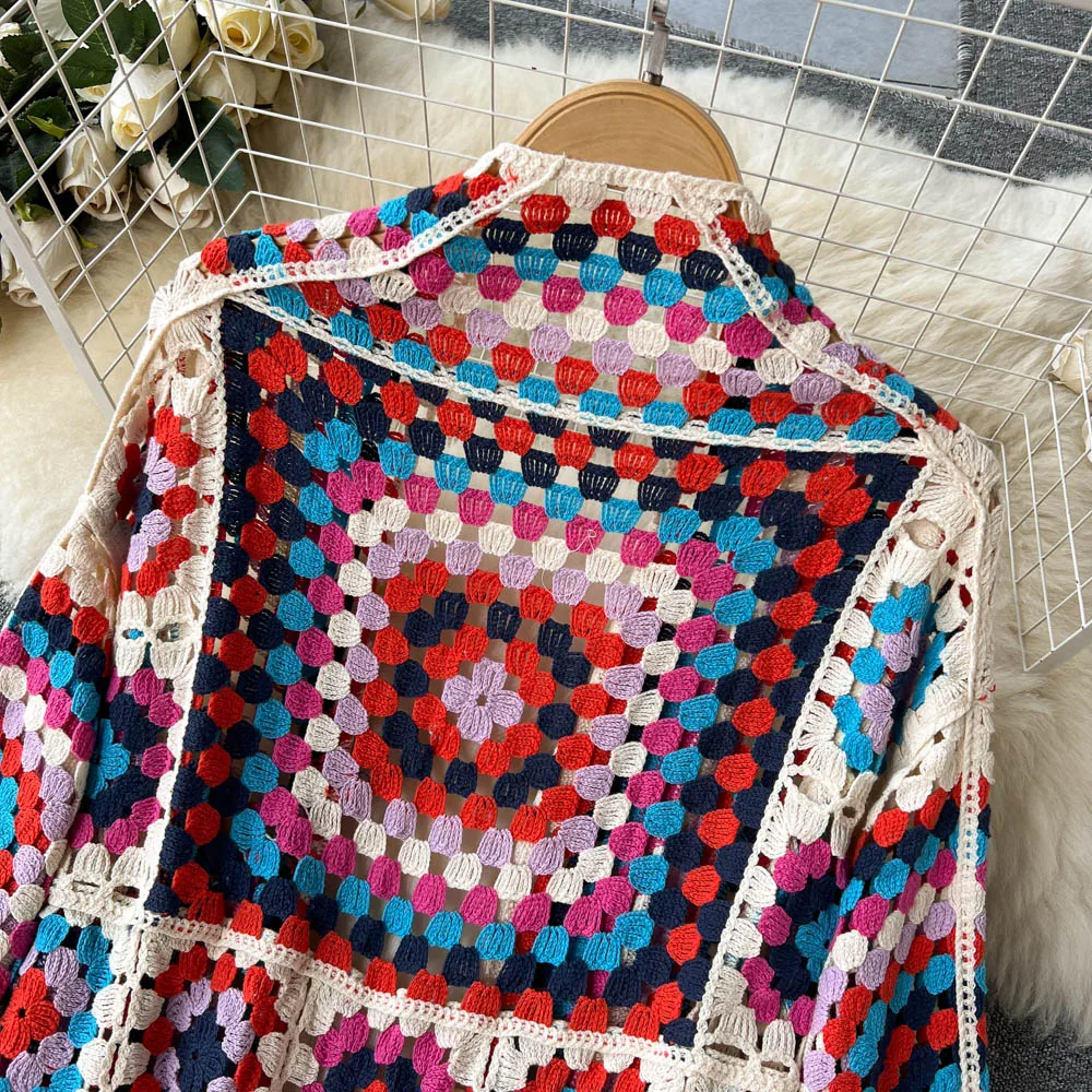 Gebreid dames vest kleurrijk lente casual chic – Velima