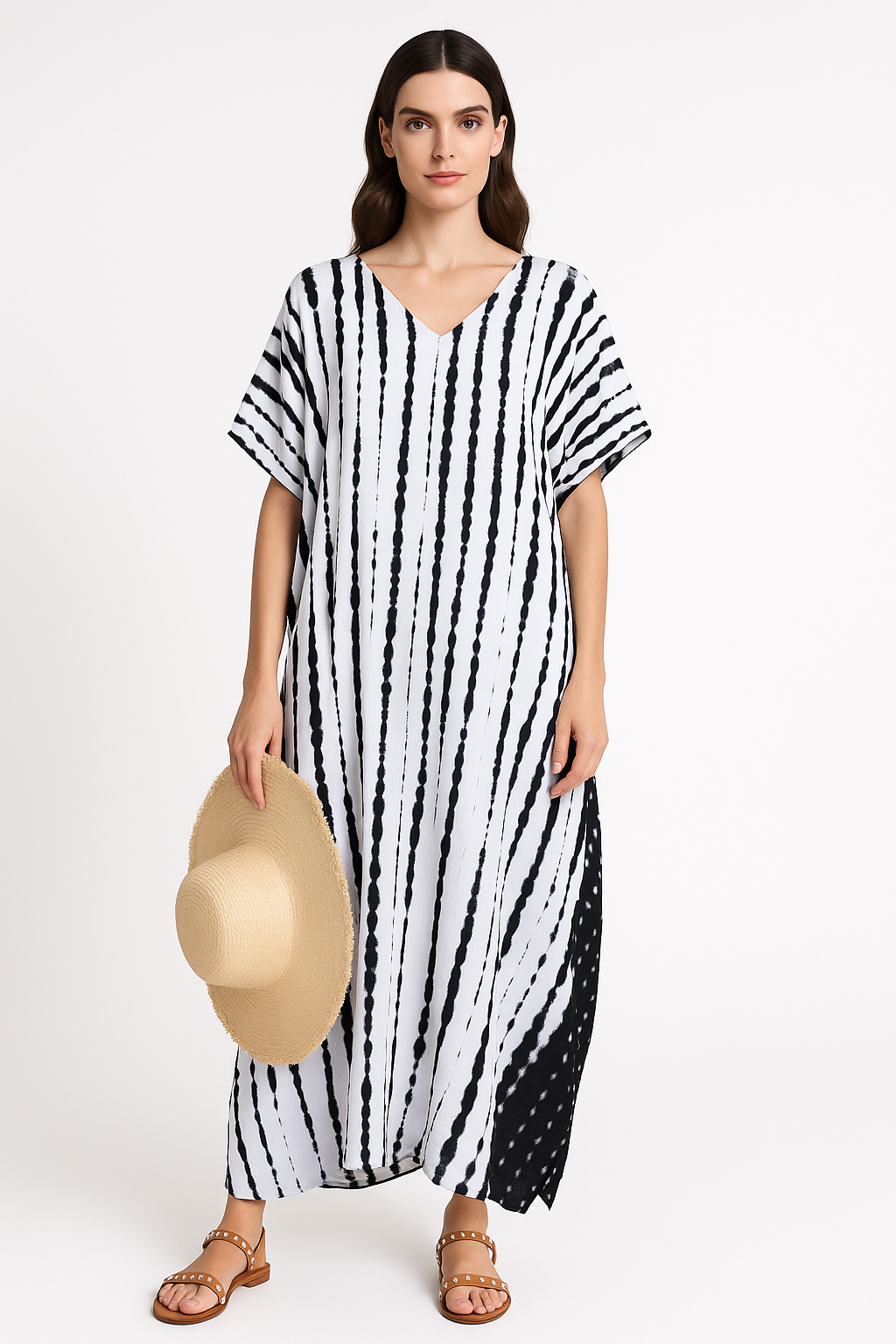 Gestreepte Losse Kaftan Jurk voor Dames – Nyvora