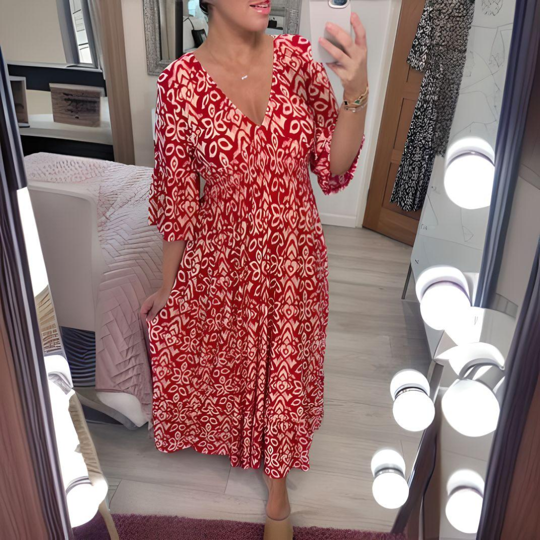 Bohemian Maxi Jurk met Bloemenprint – Isabelle