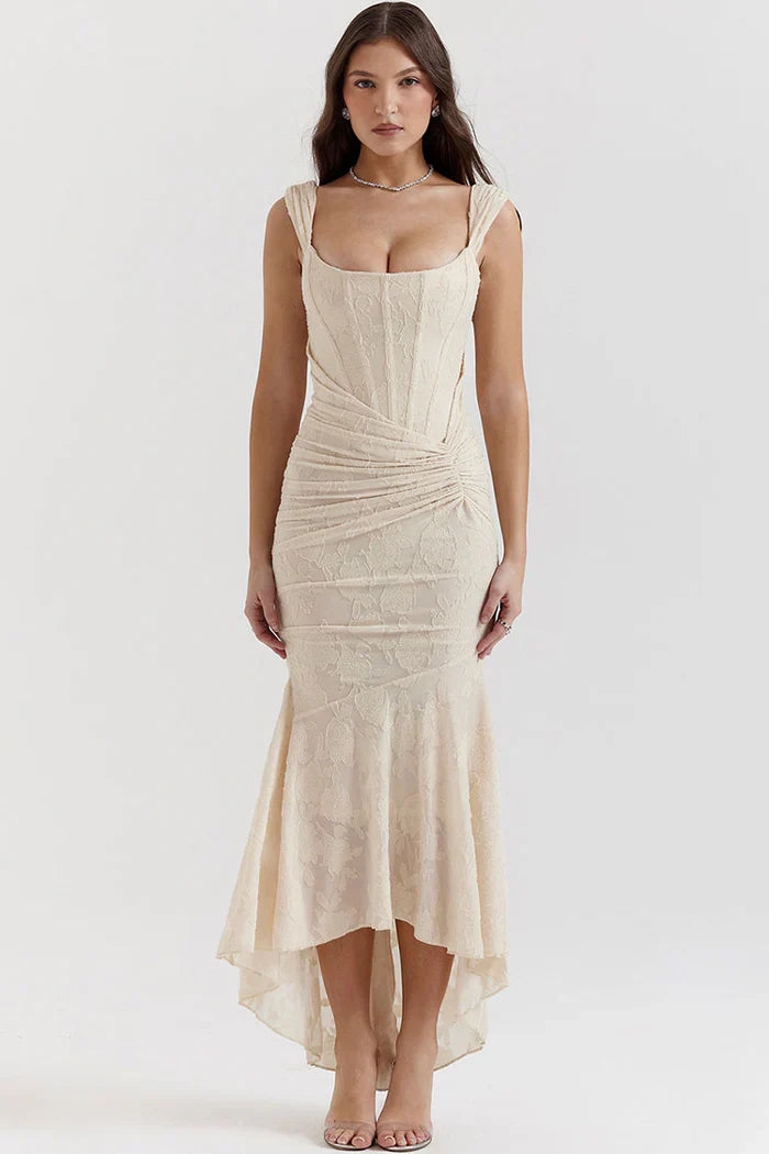 Fishtail maxi avondjurk elegant en vrouwelijk – Aureva