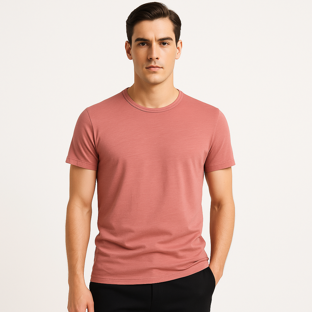 Klassiek heren-T-shirt van katoen met perfecte pasvorm – Noven