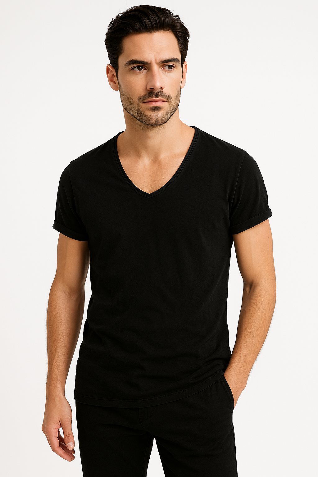Zomer-T-shirt voor heren slim fit ademend katoen – Jasper