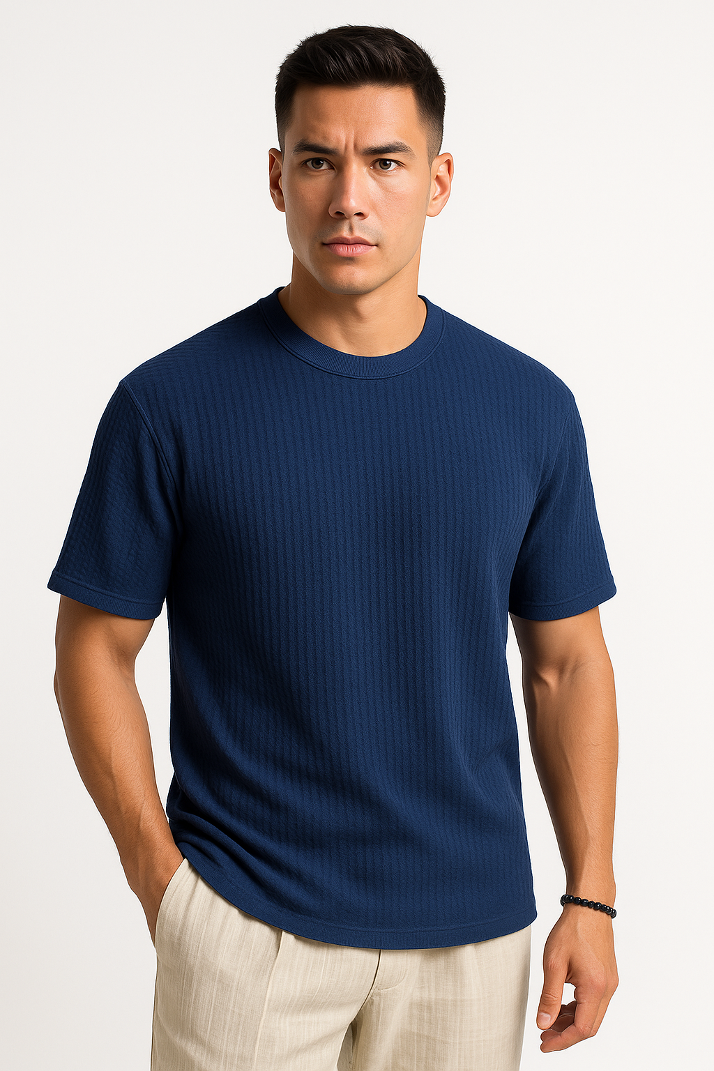 Gebreid herenshirt met moderne pasvorm en comfort – Yentl