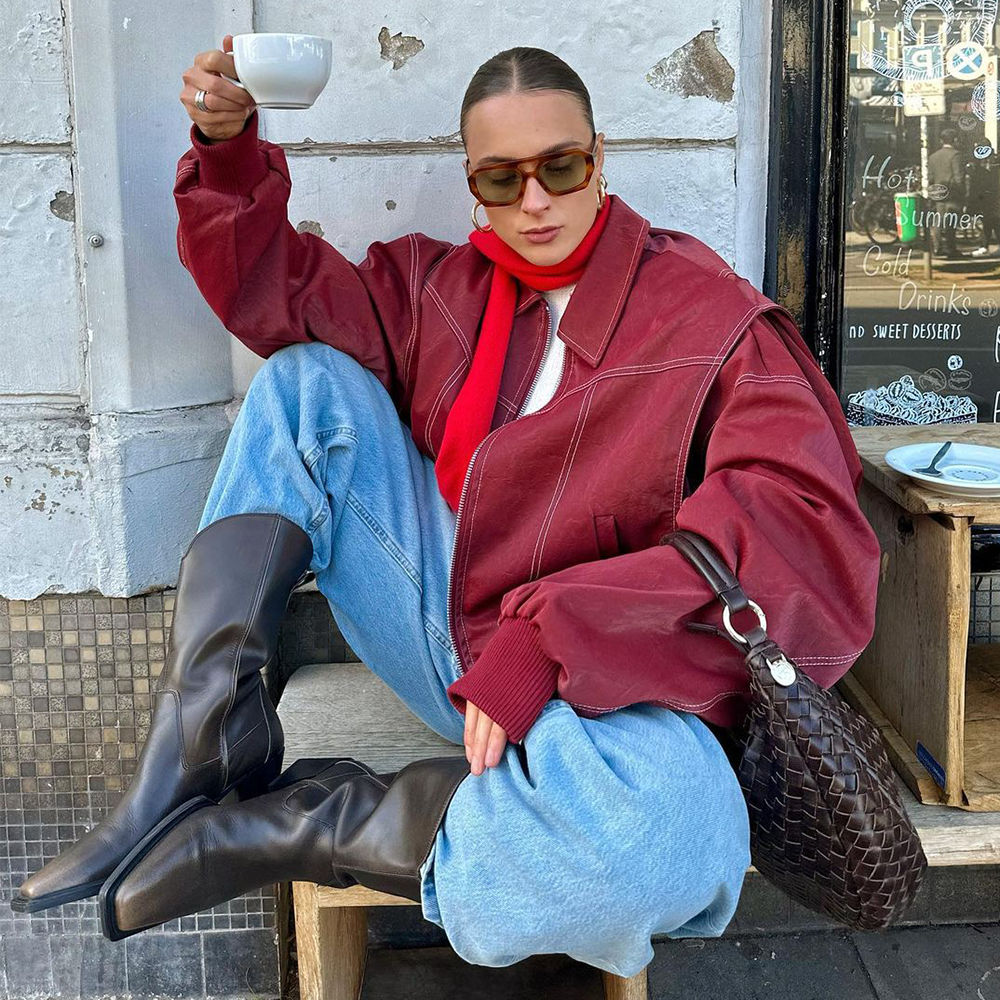 Oversized jas met trendy contrastdesign voor elke look – Sophie