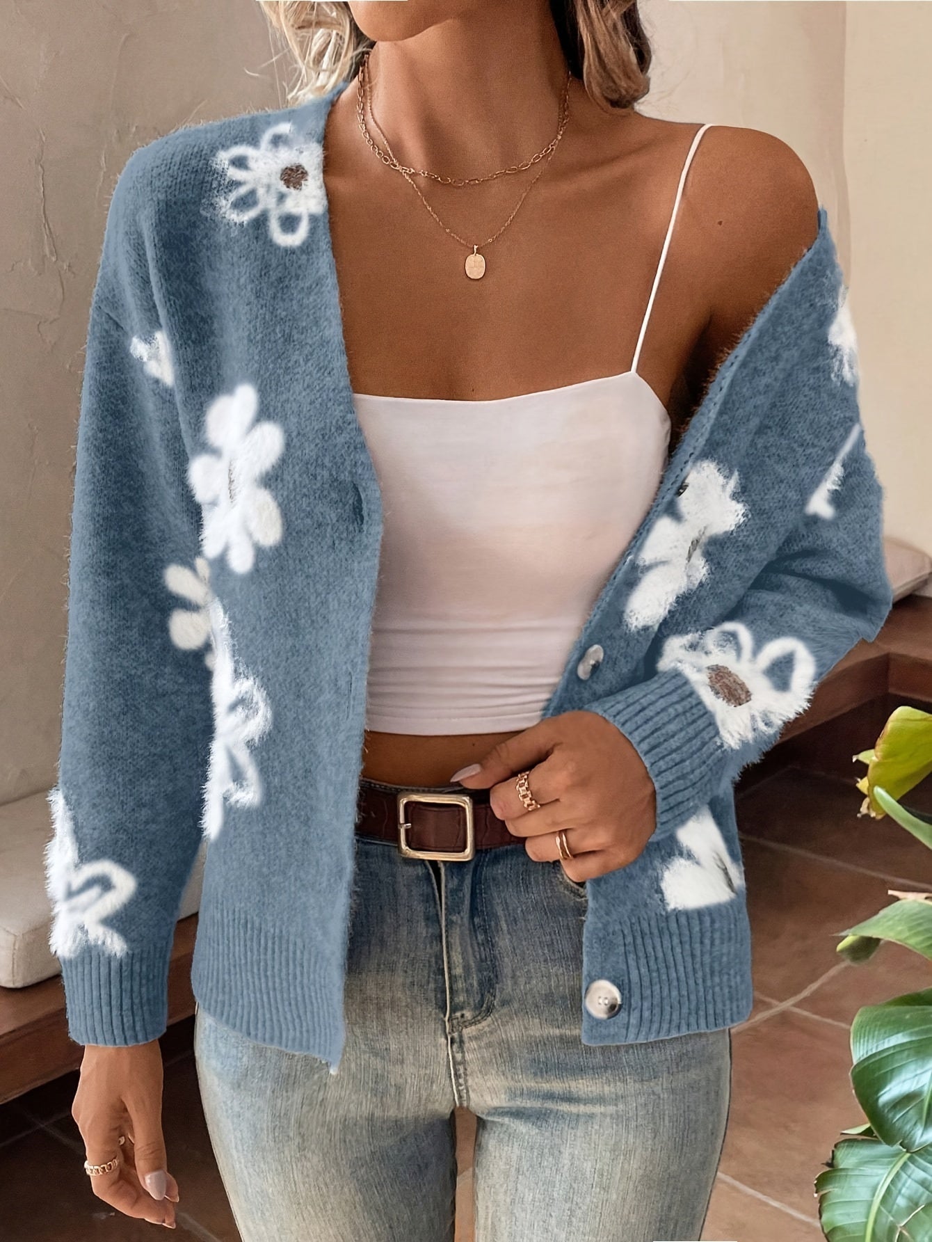 Elegant vest met bloemenpatroon – Isabella