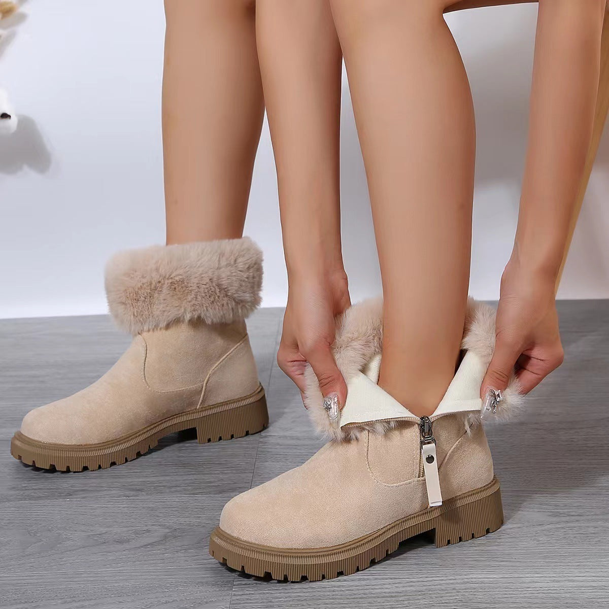 Comfortabele Suède Winterlaarzen Met Middelhoge Hak - Sophie