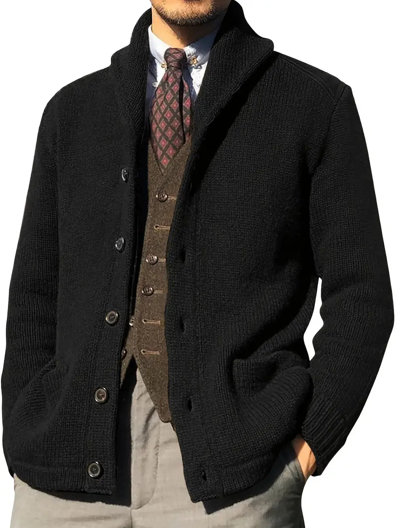 Italiaanse gebreide cardigan met knopen voor heren – Lorenzo