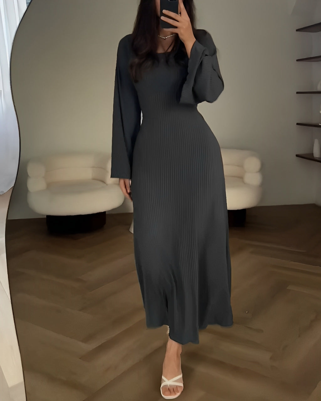 Zwierige maxi-jurk met elegante pasvorm – Noor