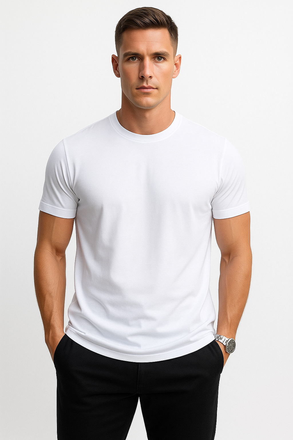 Comfortabel basic T-shirt voor heren, ademend en stijlvol – Tom