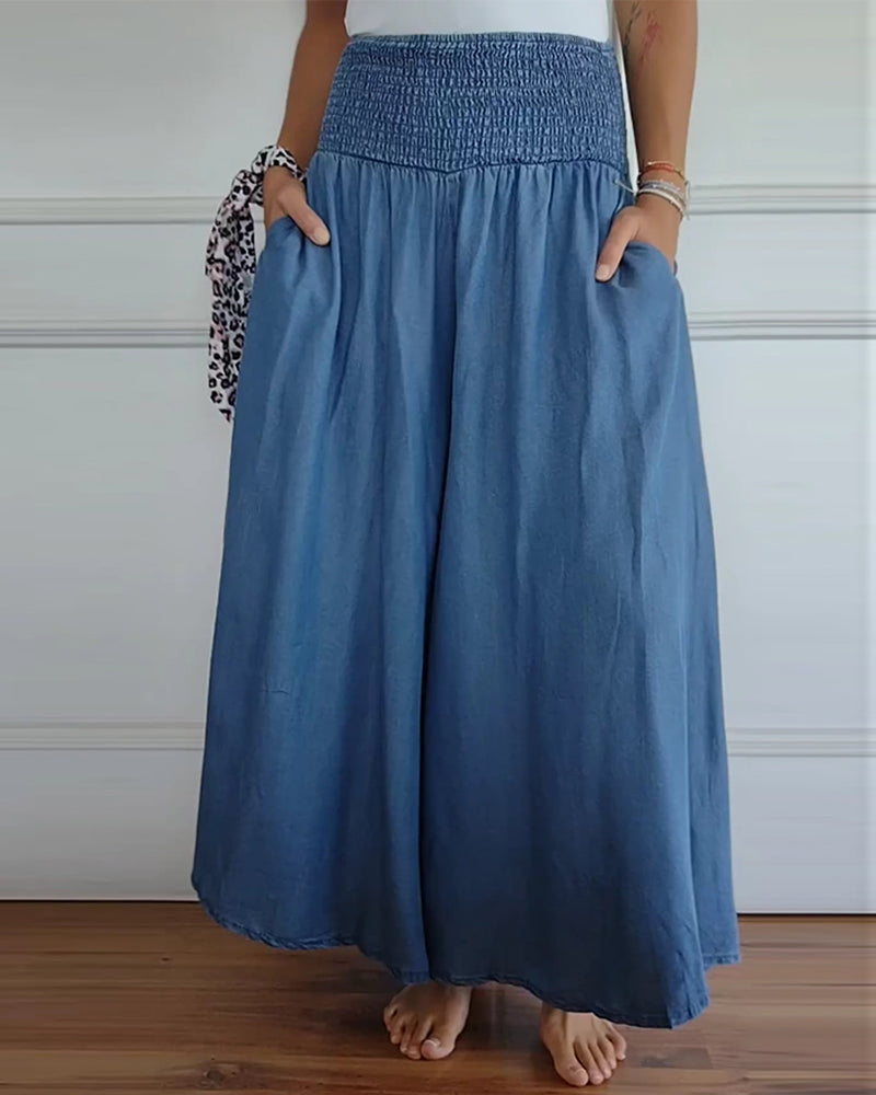 Damesbroek met hoge taille en wijde pijpen – Mira