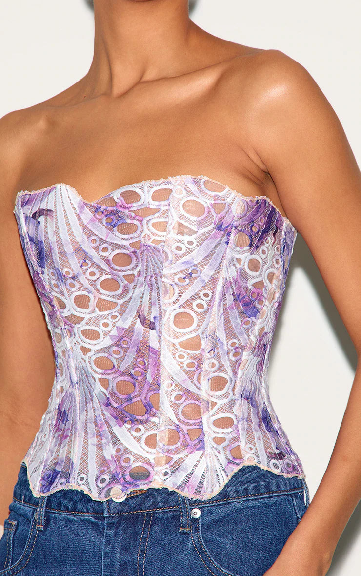 Kanten bustier top met baleinen voor dames – Nura