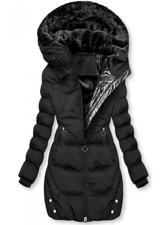 Warme Winterjas met Fluwelen Voering en Capuchon – Sophie