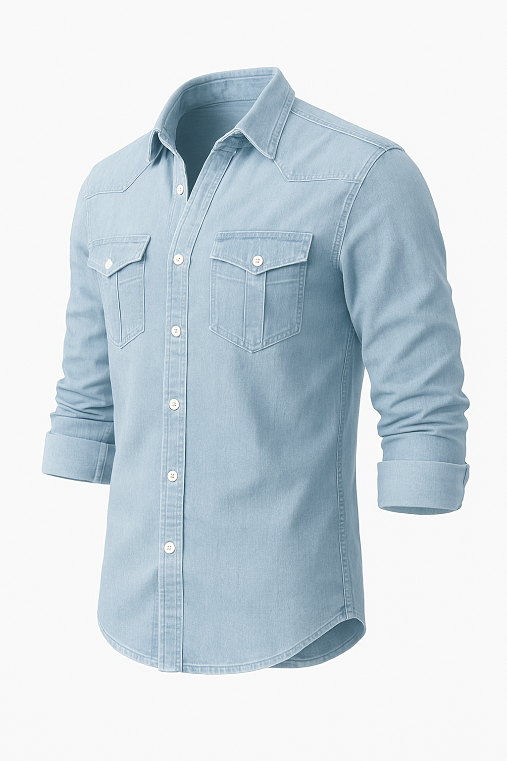 Denim Overhemd Heren Casual Stoer Design – Vultrix