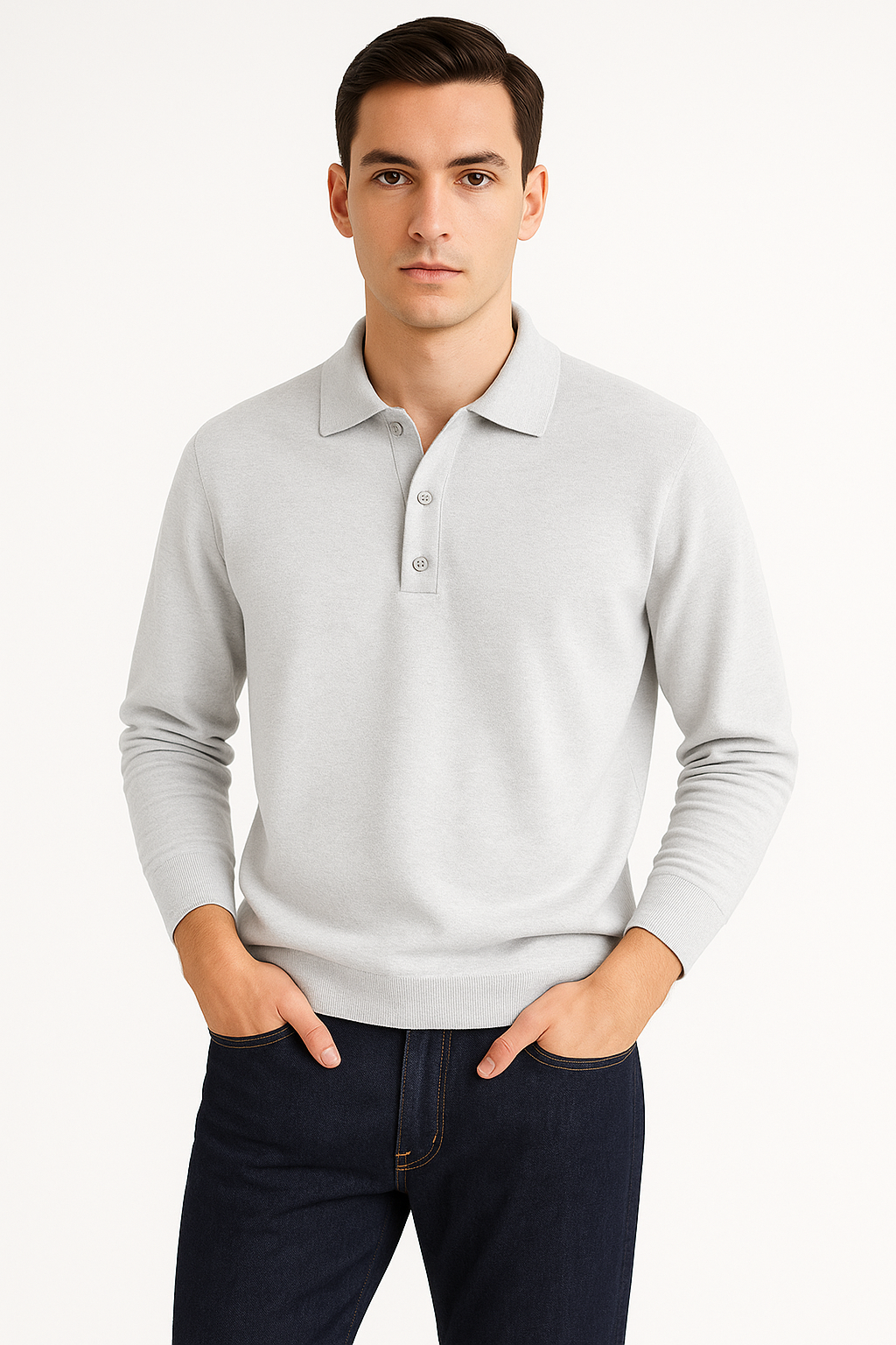 Polo met Lange Mouwen en Knoopsluiting – Victor