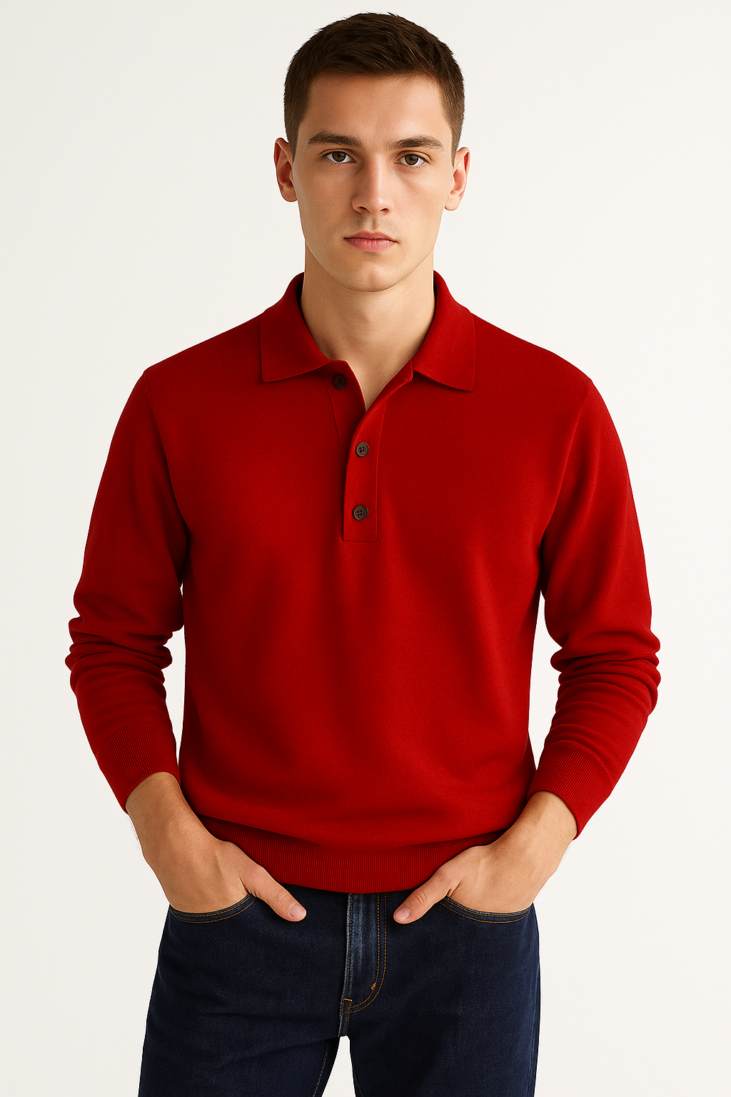 Polo met Lange Mouwen en Knoopsluiting – Victor