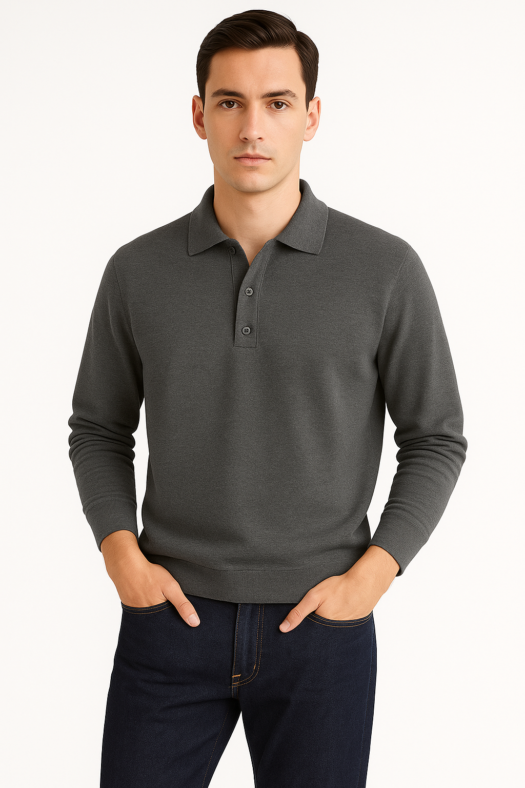 Polo met Lange Mouwen en Knoopsluiting – Victor