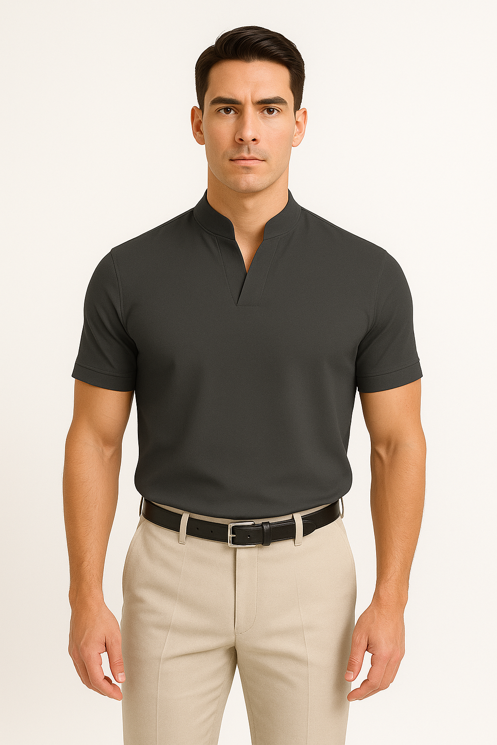 Sportief Overhemd Heren – Stretch, Casual V-hals | Flynzor