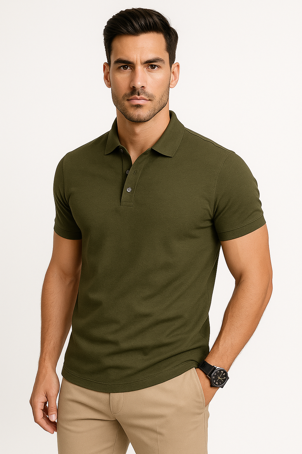 Elite Musclefit Polo met Knoopjes voor Heren – Max
