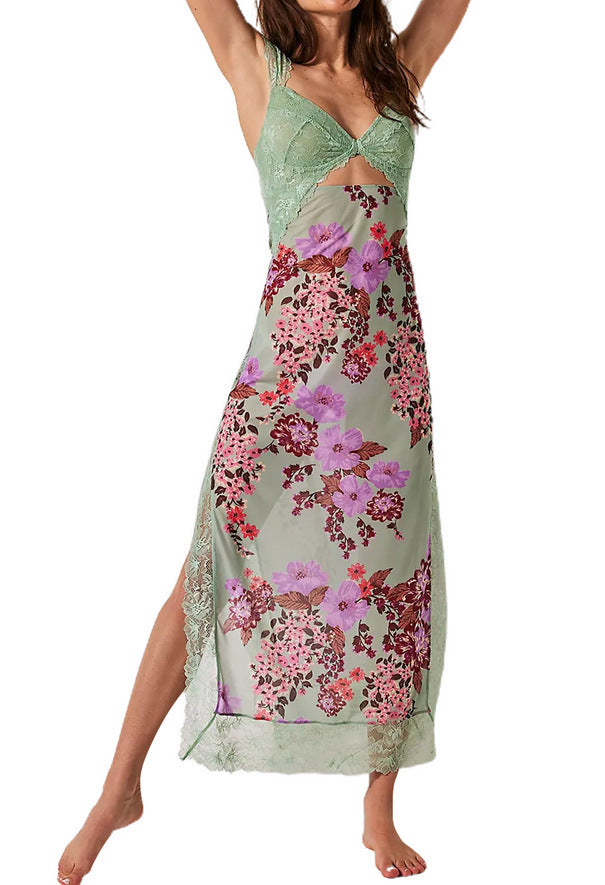 Maxi jurk met bloemenprint en open rug – Selena
