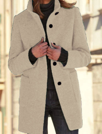 Slim-Fit Winterjas Met Lange Mouwen En Knoopsluiting - Lisa