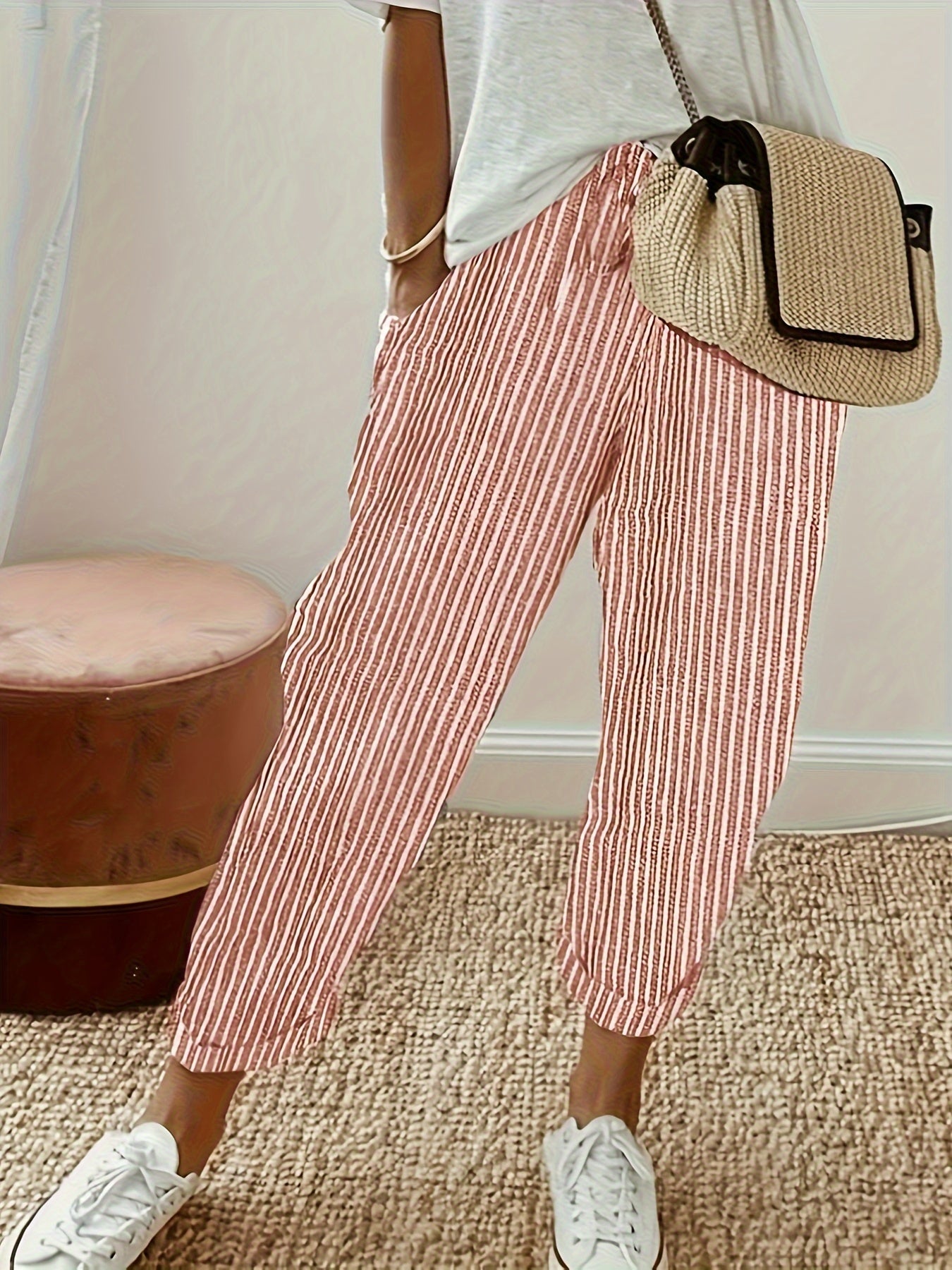 Gestreepte dames zomerbroek etnisch luchtig design – Norah