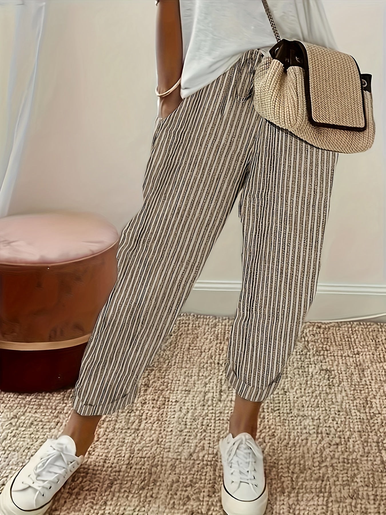 Gestreepte dames zomerbroek etnisch luchtig design – Norah